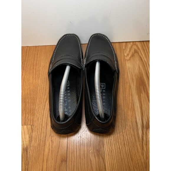 Sperry Top-Sider Shoes Mens Size 7.5 Black Leather Slip On Loafers STS10379 main image 6